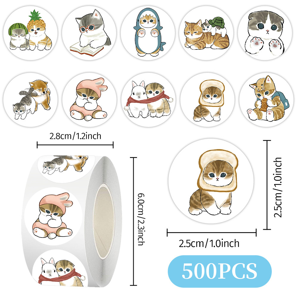 3500贴韩国猫猫贴纸可爱小猫卡通图案手机水杯行李箱装饰防水贴画