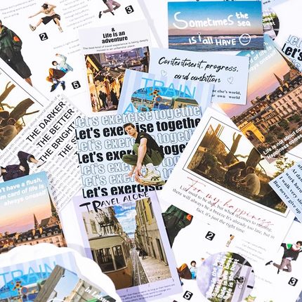 【大图释官方授权】旅行日记韩系ins风贴纸手账装饰diy素材笔记本电脑行李箱手机壳水杯学生旅游风景手账贴画