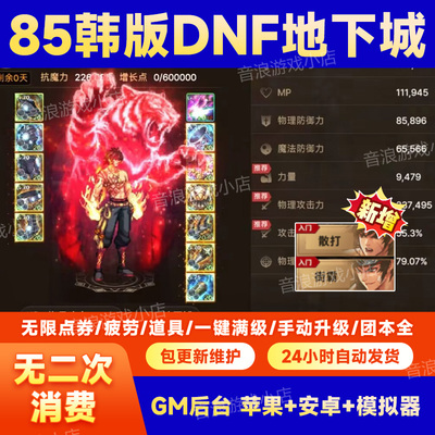 DNF后台服全汉化无限点券团本全