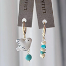 莉莲童原创可爱小鸟耳环女白色动物造型吊坠耳饰少女甜美风