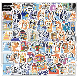462张布鲁伊贴纸儿童卡通人物周边diy手账手机壳行李箱防水标签贴