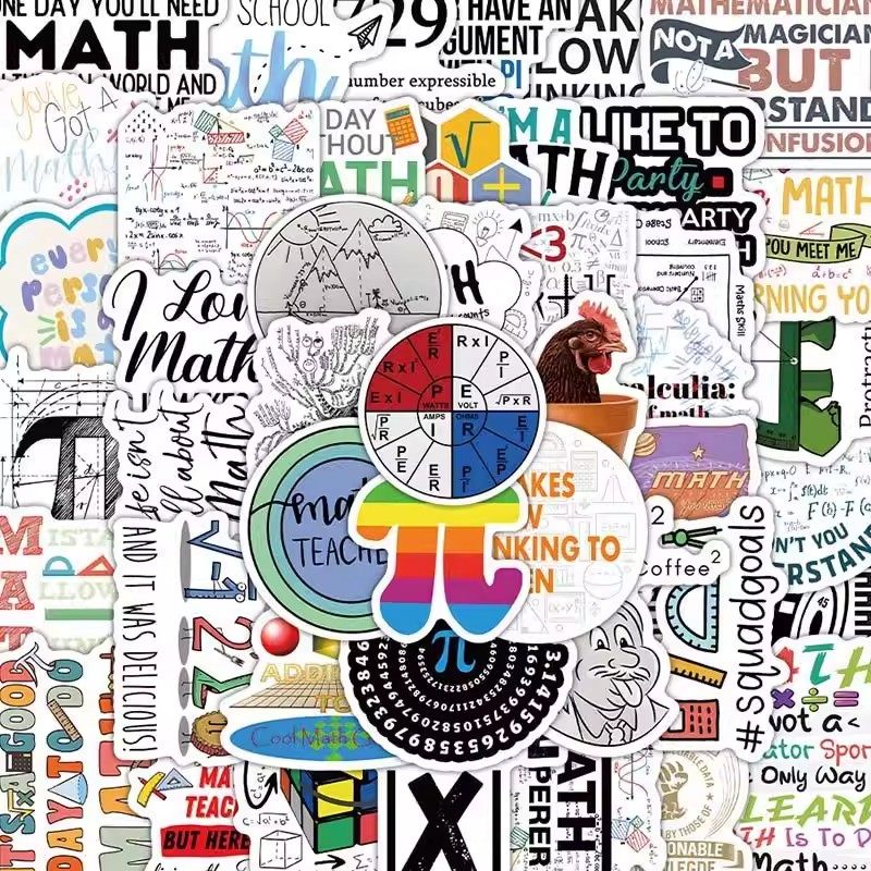 108张数学符号贴纸趣味个性创意学生装饰桌面手机手账diy贴画防水