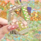 188张乌东 旅店花园贴纸卡通少女笔记本贴画手机手账装 饰diy贴纸
