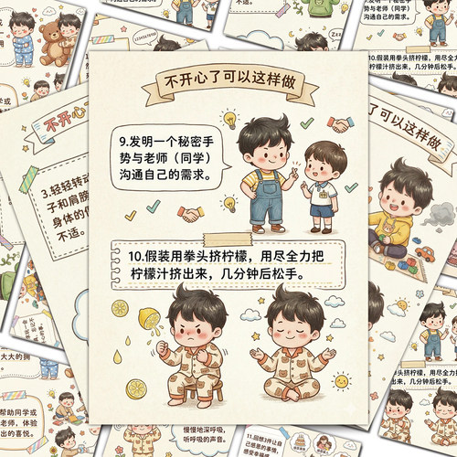 18张儿童情绪管理防水贴纸