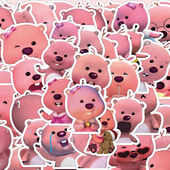 120张韩国卡通loopy小海狸贴纸可爱露比小表情包ipad装 饰防水贴画