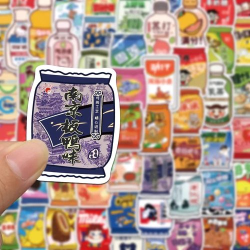 180张童年小零食贴纸防水