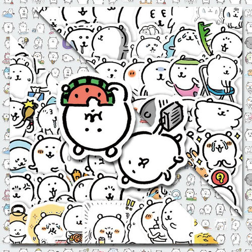 180张自嘲熊简笔画手账贴纸