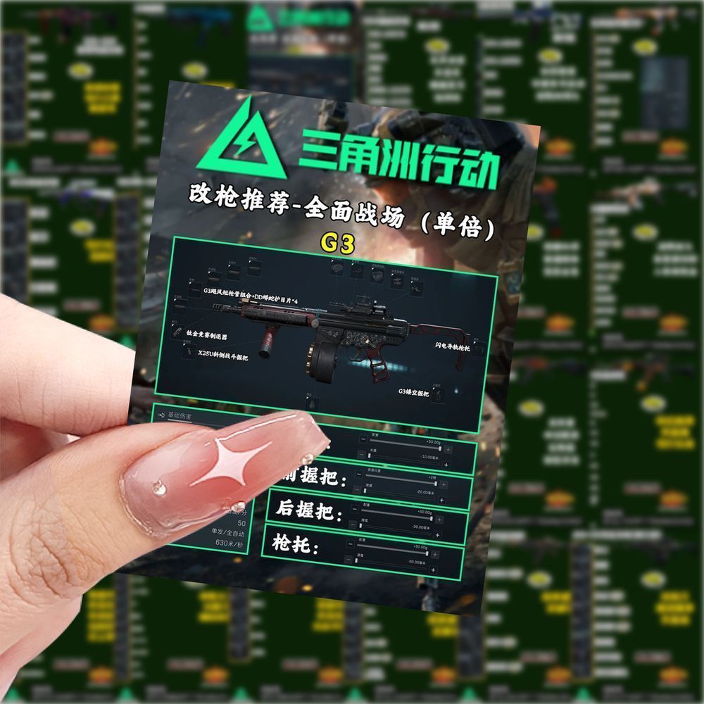 126张三角洲行动武器改装推荐贴纸新手玩家防水桌面装饰手机贴画