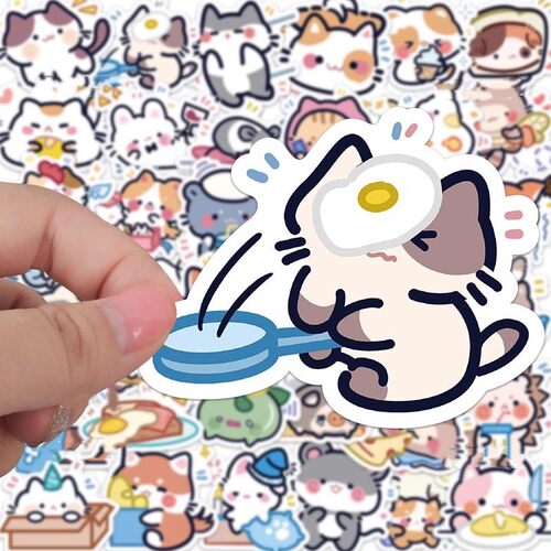原创小动物的日常贴纸可爱猫猫