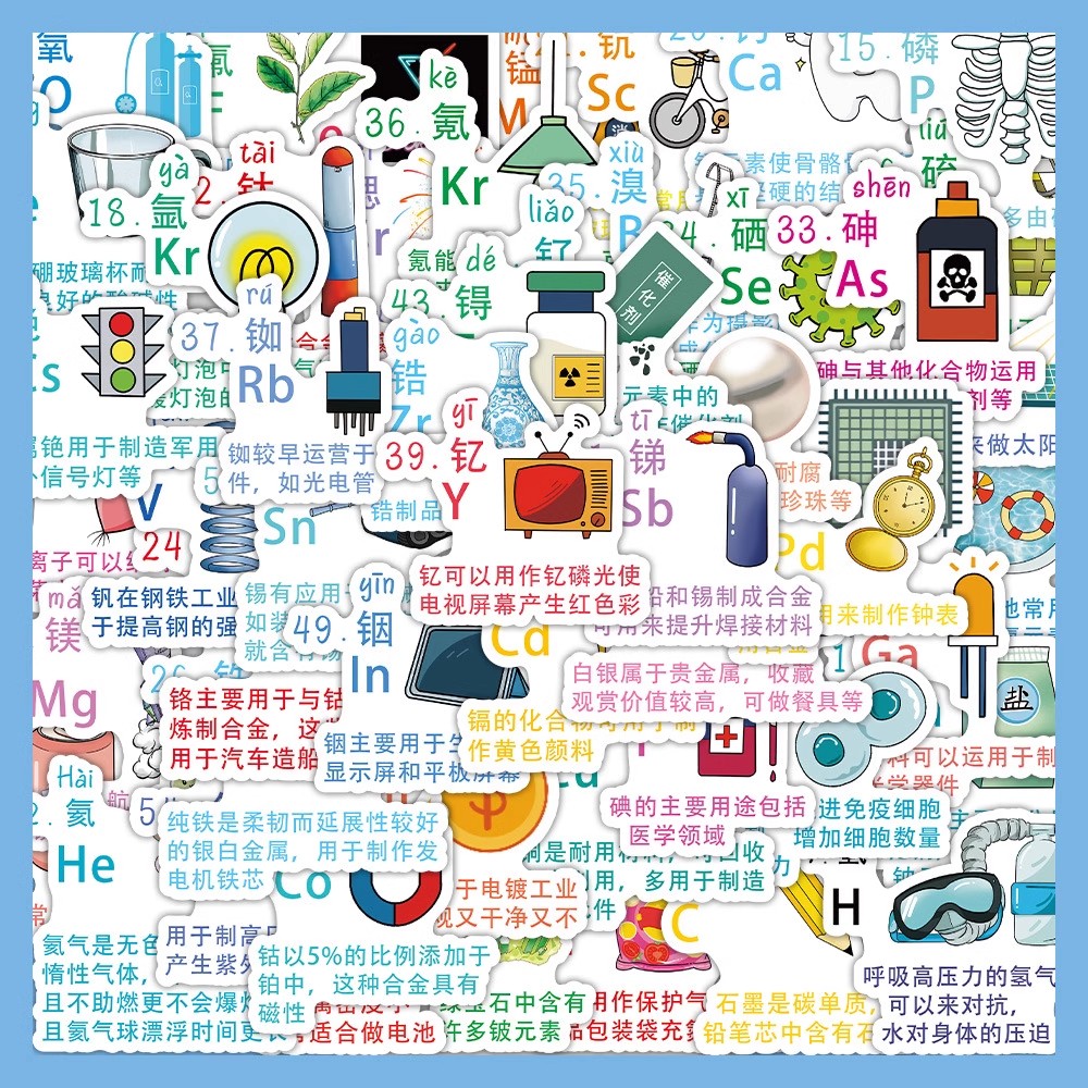 初中化学常考元素贴纸趣味学习