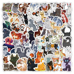 226张猫武士贴纸动物奇幻小说周边手机壳行李箱装 饰防水标签贴画