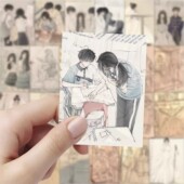 189张青春校园氛围感插画贴纸ins创意个性 手机笔记本桌面装 饰贴画