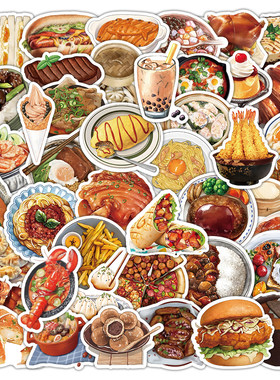 106张写实食物贴纸防水diy