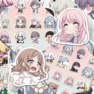 110张mygo表情包贴纸可爱呆萌少女要乐奈千早松灯二次元手账贴画