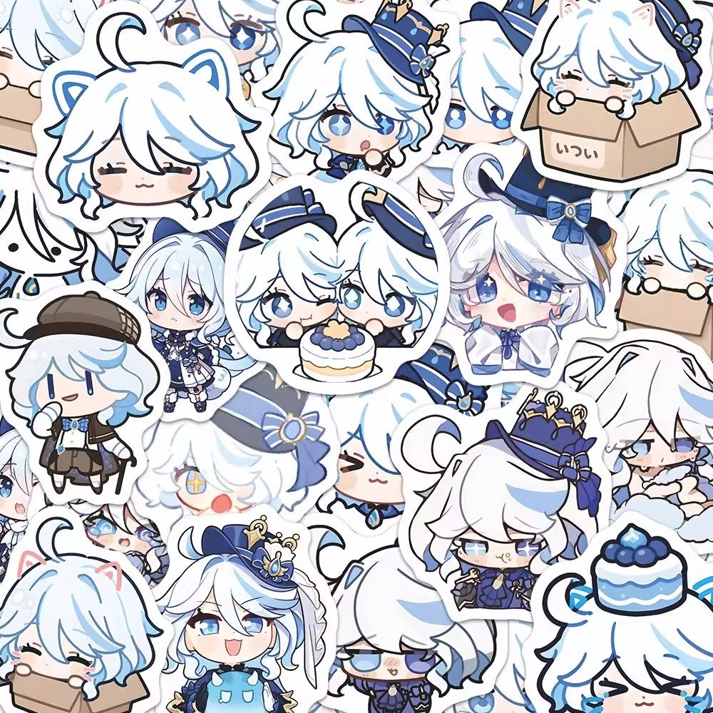 116张芙宁娜可爱Q版贴纸原神周边二次元邮箱芙芙装饰手机壳防水