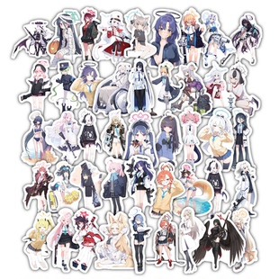 60张蔚蓝档案立绘贴纸卡通可爱创意装饰手账行李箱防水小贴画立体