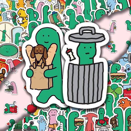 300张乔古漫可爱卡通贴纸手账