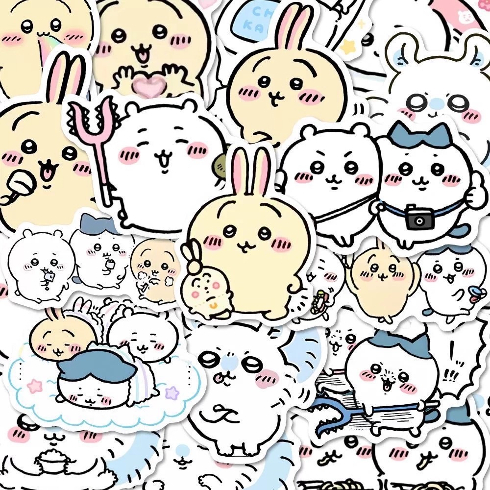 120张卡通吉伊卡哇贴纸chiikawa可爱手帐装饰素材标签diy防水贴画