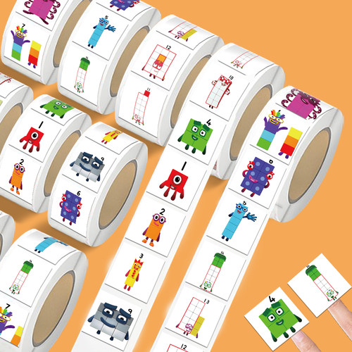 2000贴数字积木卷卷贴儿童益智