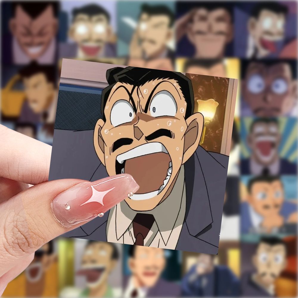 175张毛利小五郎表情包贴纸卡通日漫二次元贴画手机手账装饰贴纸