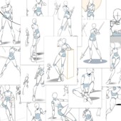 63张美术人体结构速写学习贴纸美术生画画专用diy装 饰防水小贴画