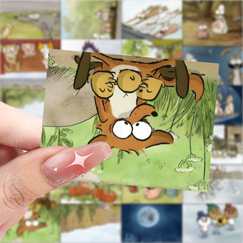 大坏狐狸壁纸故事贴纸动物卡通创意可爱治愈装饰手机防水手账贴画