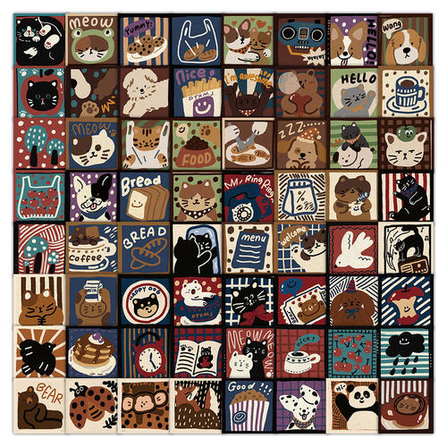 美式复古美拉德猫狗贴纸418张