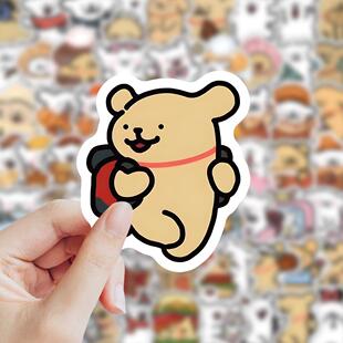 120线条小狗贴纸卡通可爱Q版 饰手账ins标签趣味防水diy贴画 儿童装