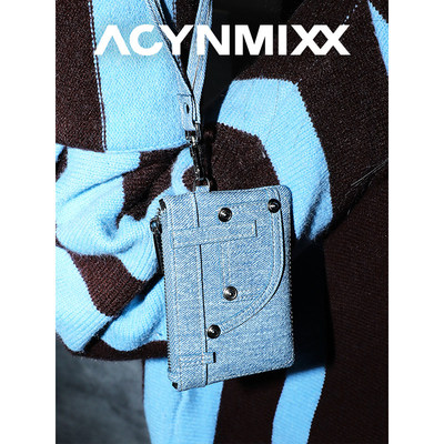 Acynmixx新款牛仔蓝零钱包复古卡包2026春夏便携银行卡证件收纳包