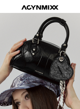 Acynmixx复古保龄球包包女2025新款单肩斜挎包手提包波士顿枕头包