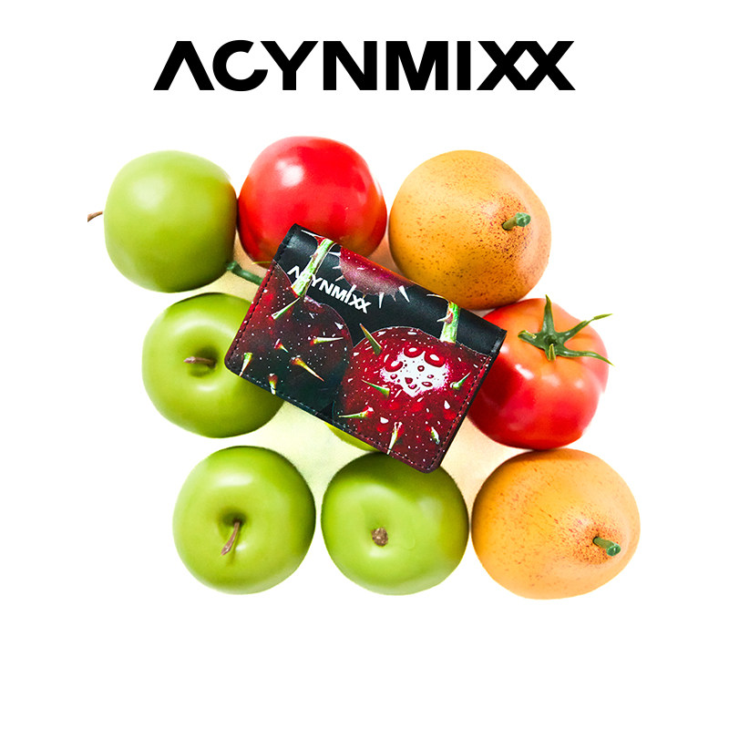 Acynmixx原创真皮邪恶樱桃卡包一体证件包趣味轻便小巧收纳零