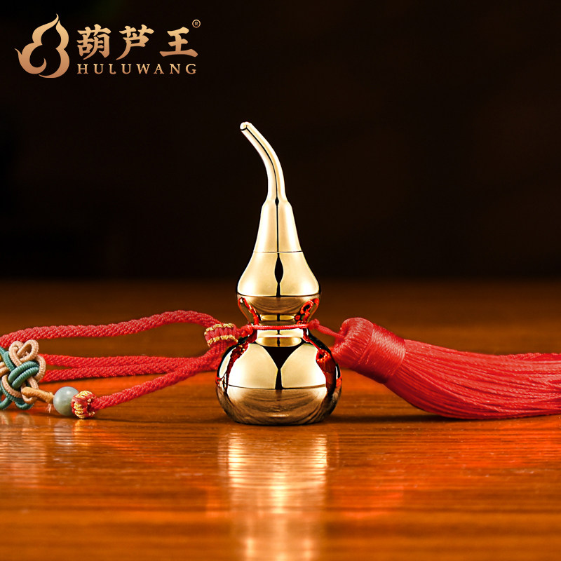 葫芦王铜葫芦挂件开口空心纯黄铜镀金葫芦摆件镇宅家居玄关装饰品