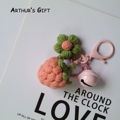 草莓 ▎毛线手工钩织草莓挂件DIY钥匙扣成品