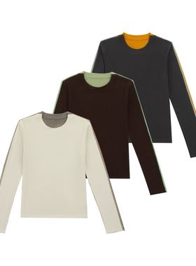 【金鱼粉丝专享】“绒感AB面”马斯衫加绒打底衫