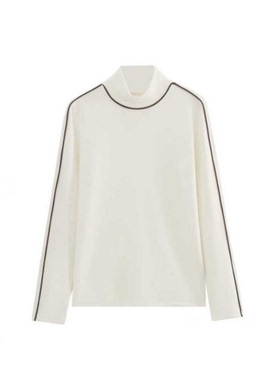 【大潘专享】特丽绒流线拼色高领打底衫