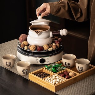围炉煮茶器具全套罐罐烤奶煮茶壶家用室内烧水电陶炉套装 2024新款