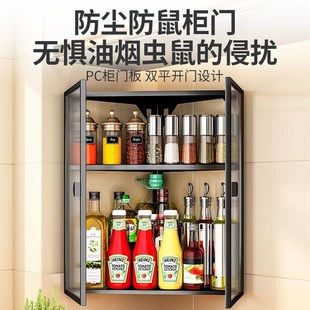 防蟑螂碗柜橱柜组合柜台面上 厨房台上收纳柜双层沥水家用2024新款