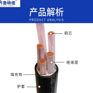 5芯10 50平方三线四线工程电缆 YJV铜芯电力电缆2