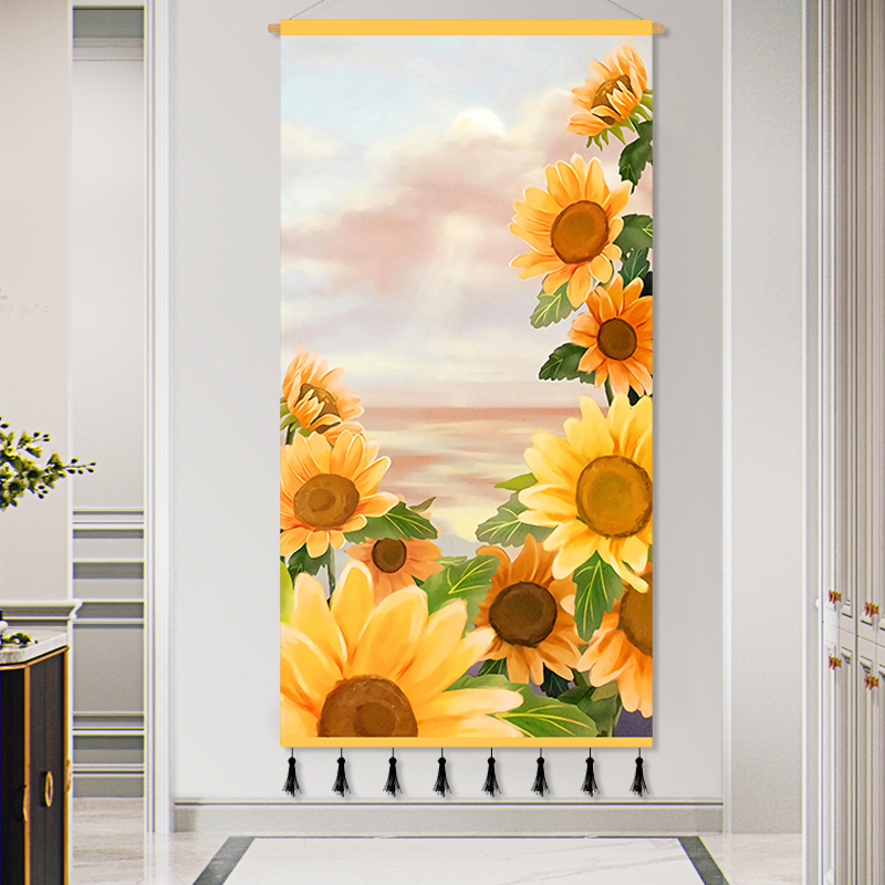 向阳而生向日葵装饰背景墙布艺挂画客厅卧室酒店沙发装饰画布挂毯