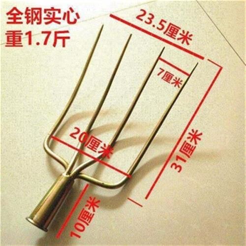 新钢叉四齿叉全钢实心四股叉草泥叉粪叉子加农用股叉铁四叉4个品