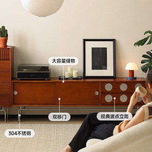 小万家具 中古电视柜北欧实木复古设计客厅家用储物收纳置物柜