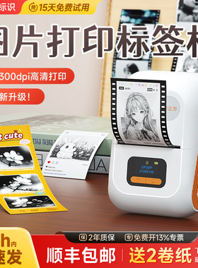 德佟标识DP26P高清版照片打印机300dpi家用小型黑白图像相片爱豆小卡图片简笔画手账贴纸手持蓝牙手机照片