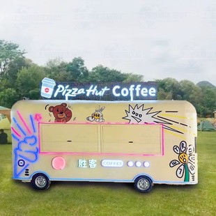 网红餐车 咖啡披萨移动售卖车 户外拖挂式摆摊街景营地多功能餐车