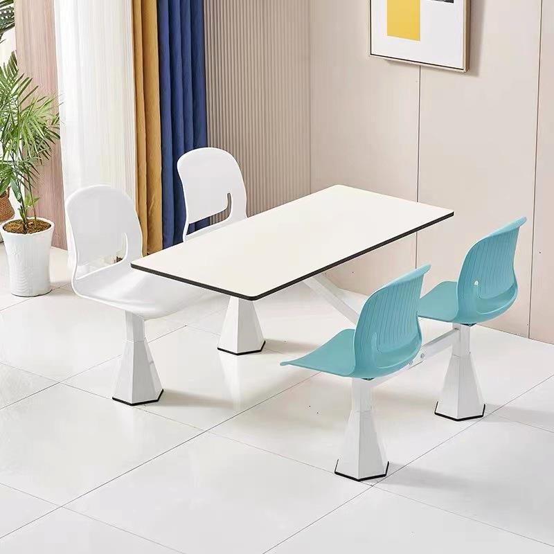 快餐店美食城成套桌椅会议室椅子组合连体四人学校公司食堂餐桌椅