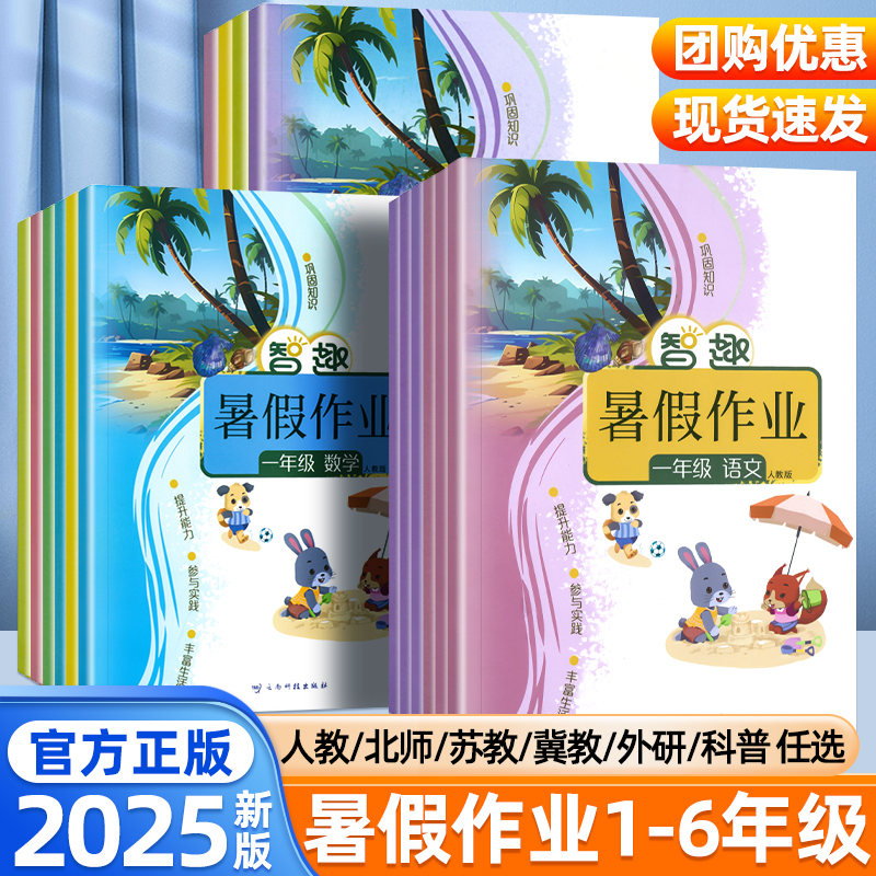 2025新智趣小学暑假作业一二年级三四五六年级上下册语文数学英语全套人教版苏教北师大外研版小学生暑假衔接复习预习一本通练习册