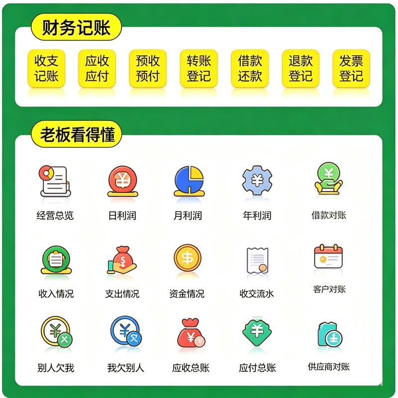 小企业内账管理系统小工厂流水账图片