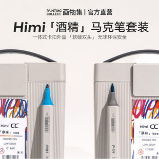 HimiCC凈味酒精馬克筆美術(shù)生學(xué)生兒童初學(xué)者興趣愛好者專用軟硬頭32 建筑設(shè)計 80色雙頭速干動漫服裝