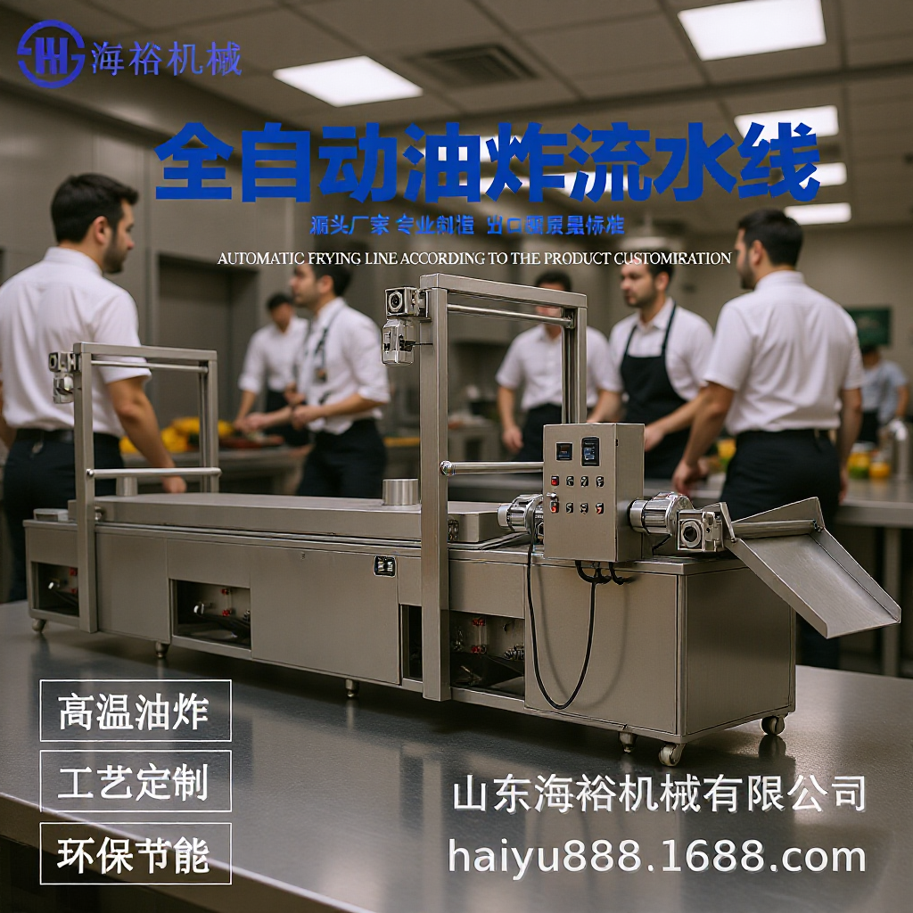 直供虾片油炸生产线电加热面皮油炸机烧烤烙饼机真空油条油炸线