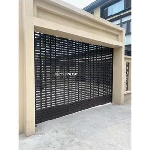 不锈钢电动卷闸门铝合金自动遥控卷帘门别墅家用防盗车库门