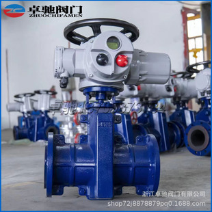 电动管夹阀GJ91X-10 智能型排泥矿浆法兰管夹阀 铝合金铸铁胶管阀